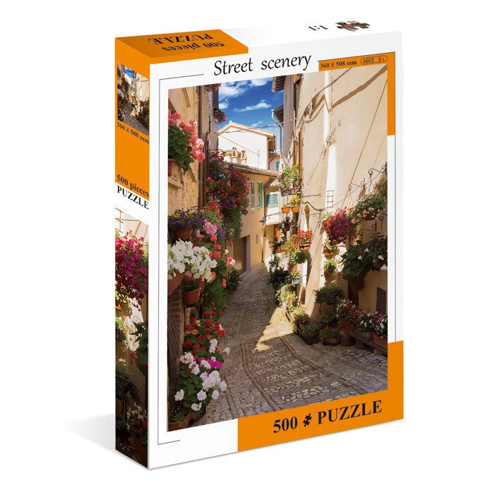 Puzzle Mappy - Strada cu flori, 500 piese