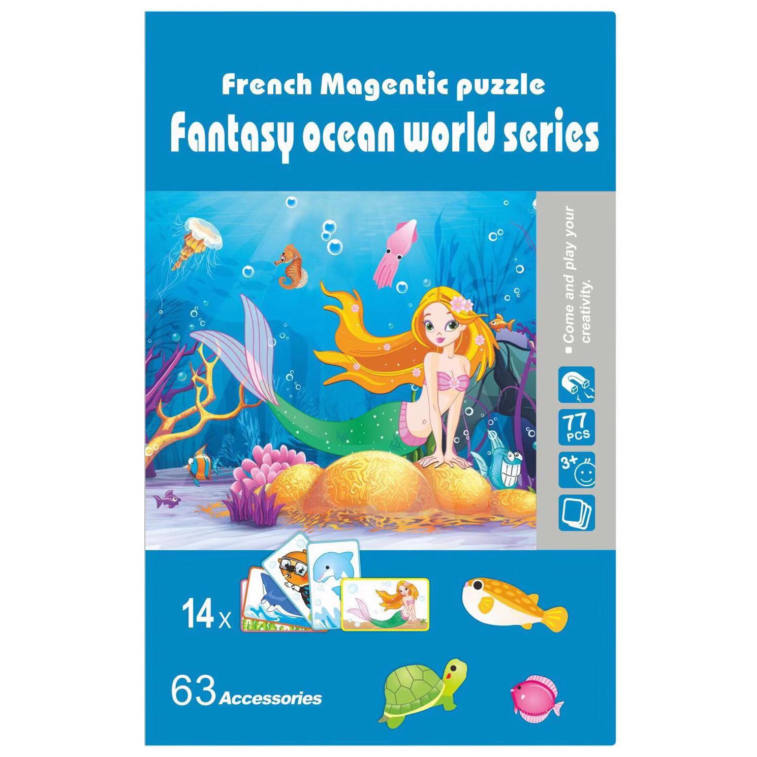 Carte magnetica puzzle Mappy - Oceanul, 77 piese