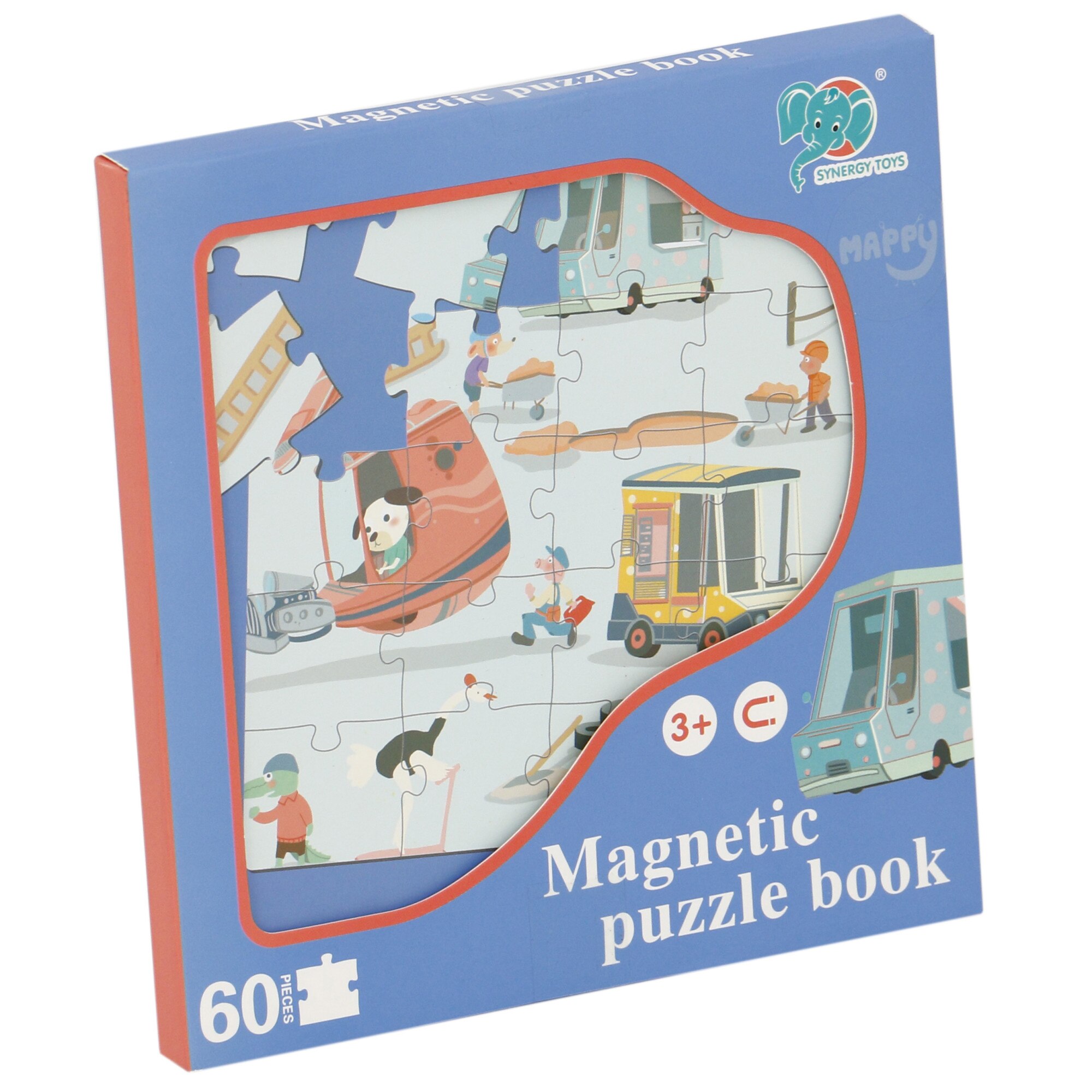 Joc magnetic Mappy - In trafic, 60 piese