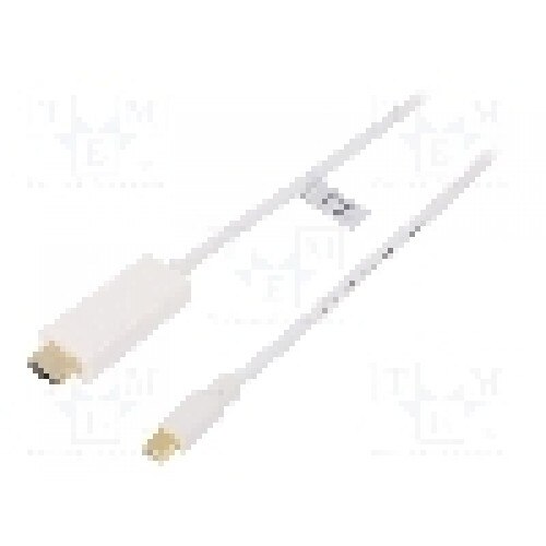 Cablu DisplayPort - HDMI, HDMI mufa, mini DisplayPort mufa, 1m, alb, LOGILINK - CV0122