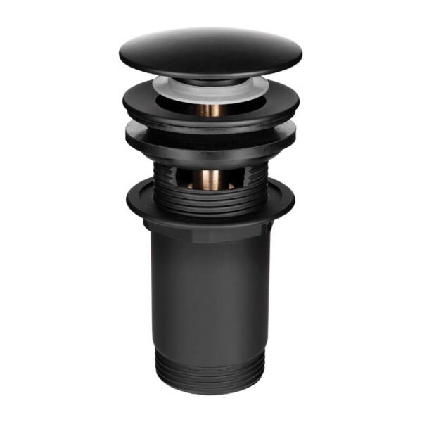 Ventil lavoar baie, Laveo PRETTO, negru satinat, cu sistem click-clack