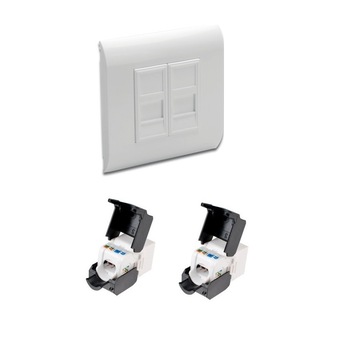 Priza 2 porturi voce/date cat6A 10Gb 500Mhz LanKATT neecranata 2 x RJ45 - 80x80, UTP, modulara, Autosertizare (toolless), echipata, ST, montaj ingropat (sub tencuiala) - 10 Gigabit 500Mhz Priza 2 porturi voce/date cat6A 10Gb 500Mhz LanKATT neecranata 2 x RJ45 - 80x80, UTP, modulara, Autosertizare (toolless), echipata, ST, montaj ingropat (sub tencuiala) - 10 Gigabit 500Mhz