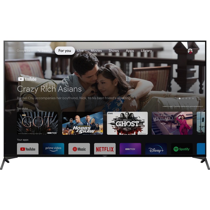 Televizor Sony LED 55X93J, 138.8 cm, Smart Google TV, 4K Ultra HD, 100Hz, Clasa G