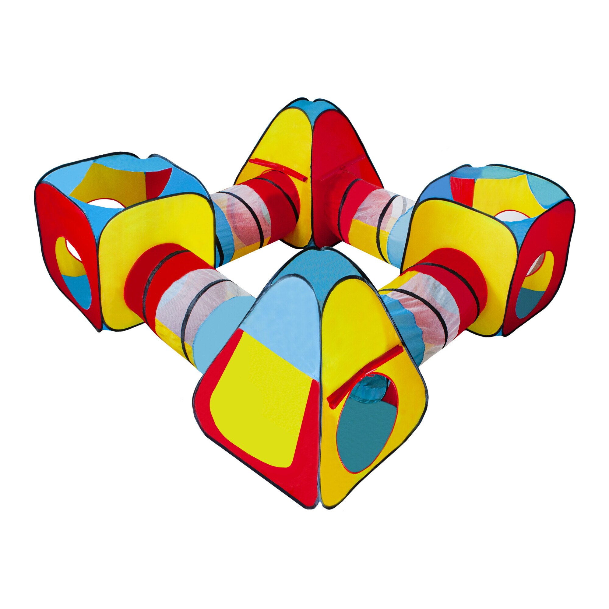 Spatiu de joaca pentru copii, Iso Trade, 8 in 1, Poliester, 250 x 250 x 90 cm, Multicolor