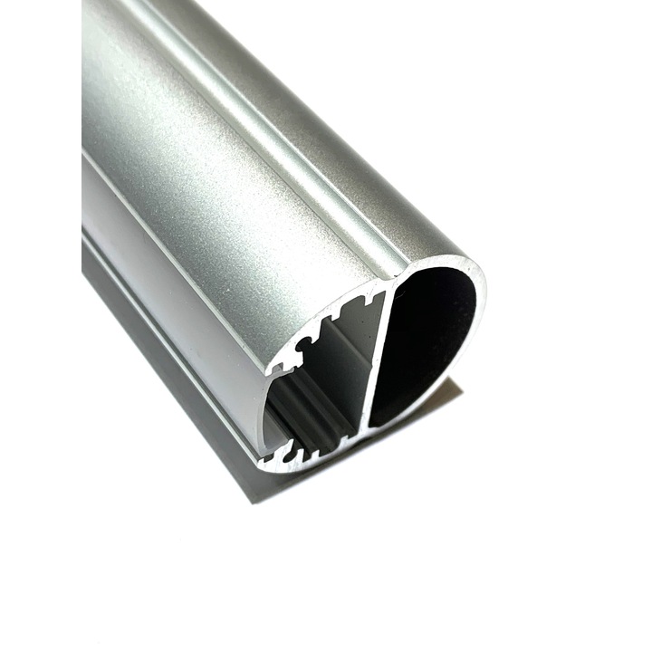 Bagheta luminoasa LED OVAL, bara suport umerase pentru dulap de haine, 1ml, anodizat