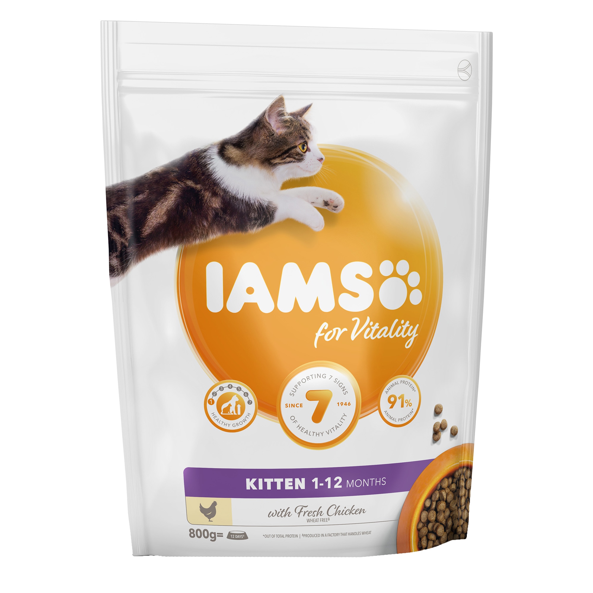 Hrana uscata pentru pisici IAMS Vitality, Kitten, 800g