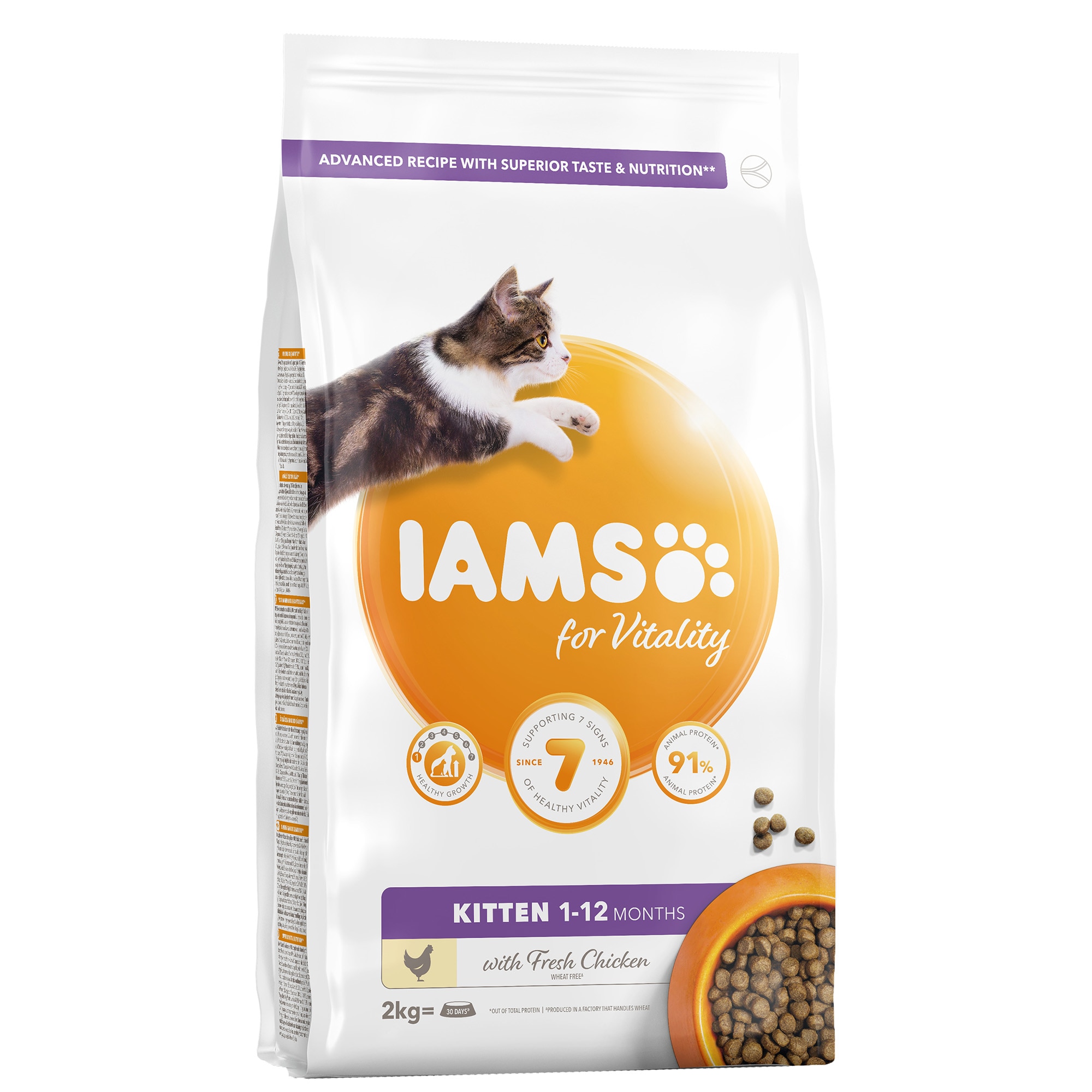 Hrana uscata pentru pisici IAMS Vitality, Kitten, 2Kg