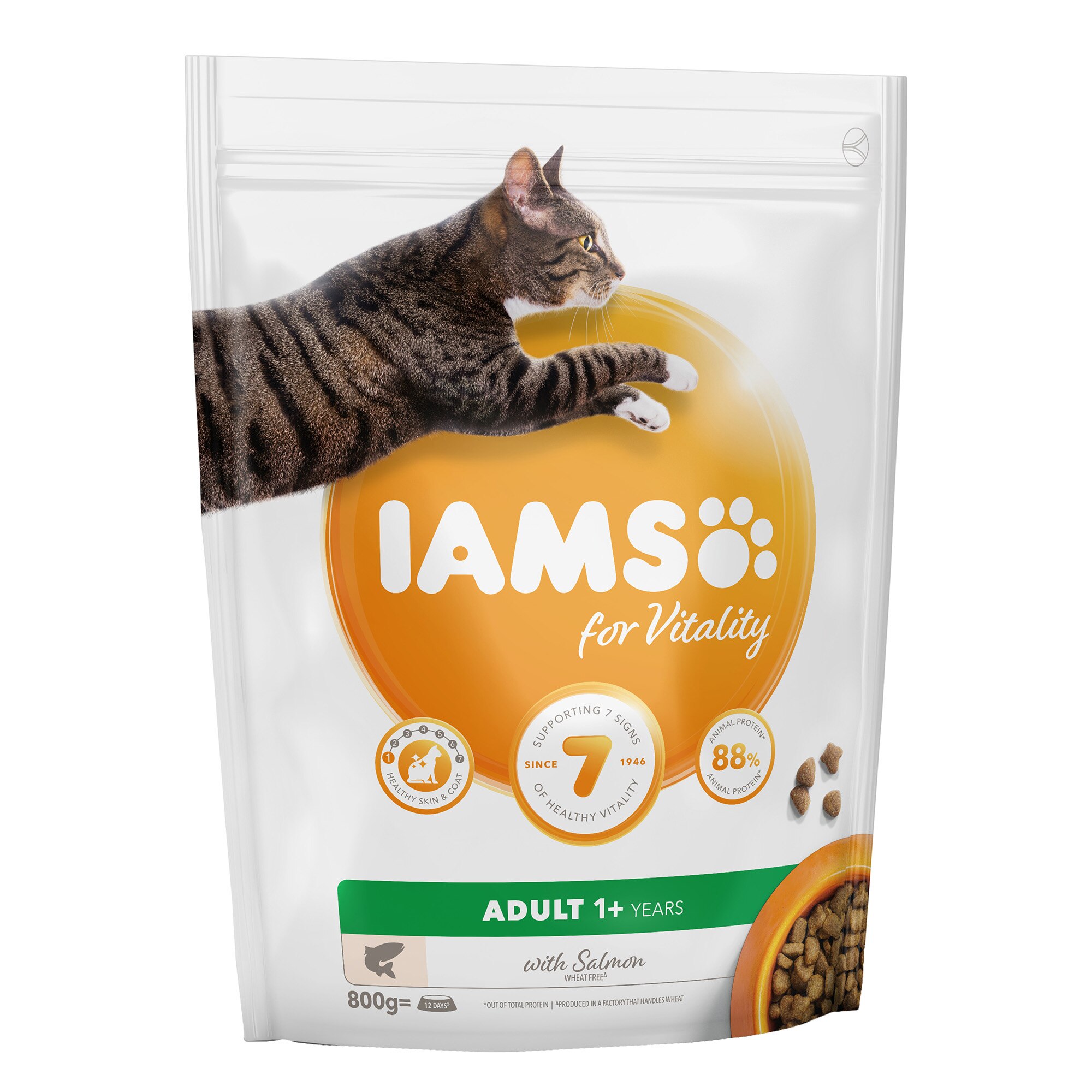Hrana uscata pentru pisici IAMS Vitality, Adult, Somon, 800g