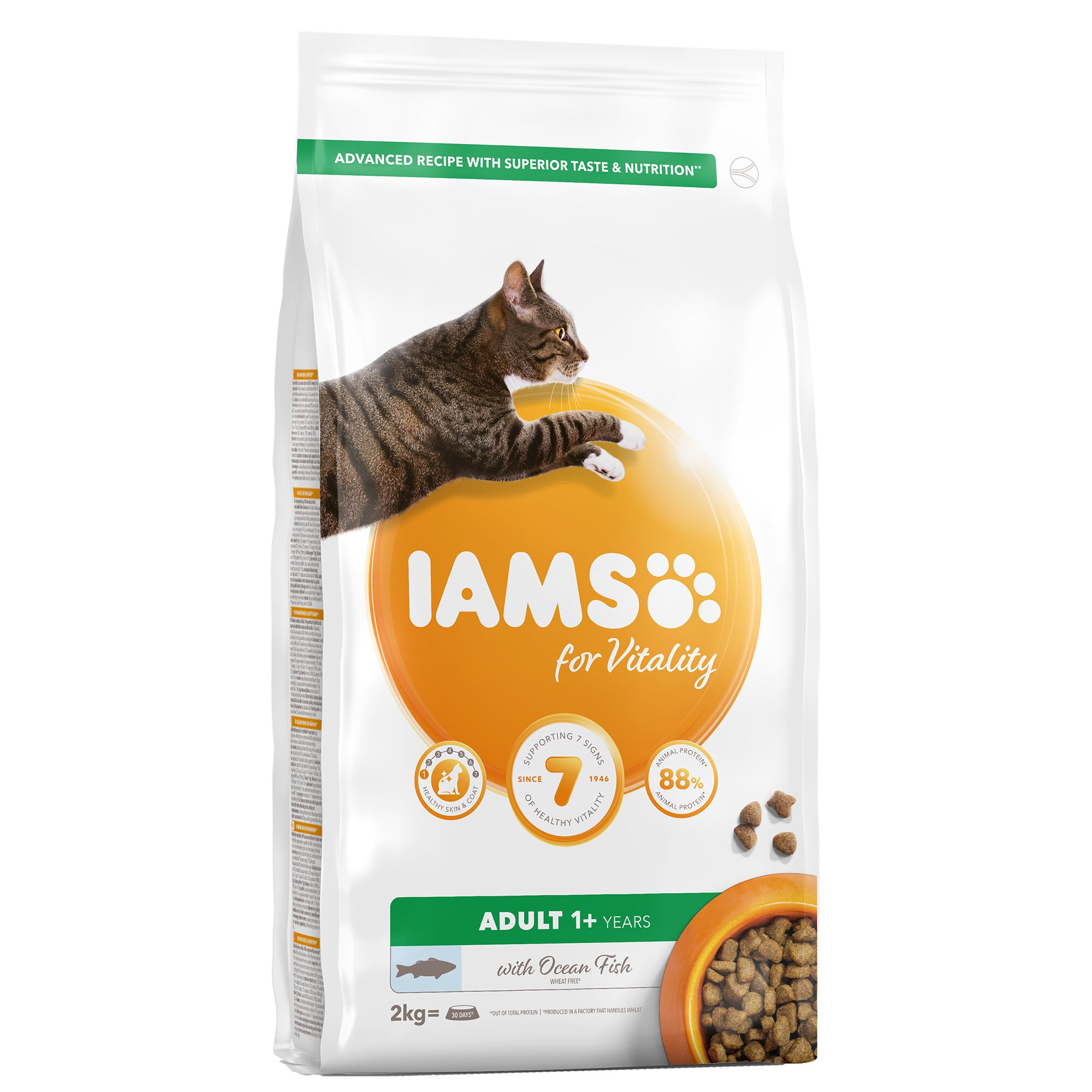 Hrana uscata pentru pisici IAMS Vitality, Adult, Peste Oceanic, 2Kg