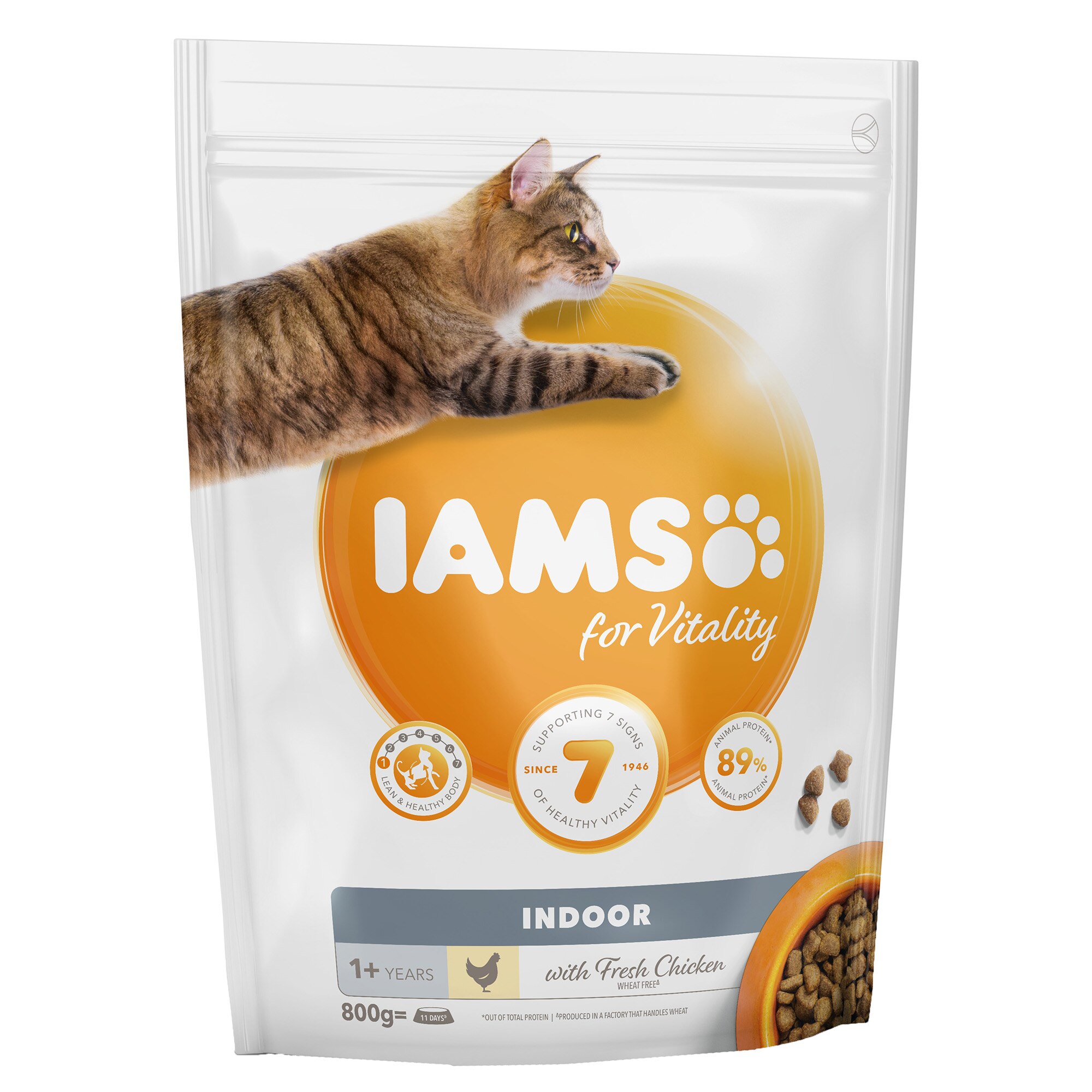 Hrana uscata pentru pisici IAMS Vitality, Indoor, Pui, 800g