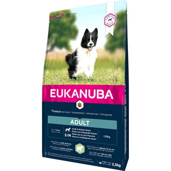 Hrana uscata pentru caini Eukanuba Adult Small & Medium Breed, Miel si Orez, 2.5Kg Hrana uscata pentru caini Eukanuba Adult Small & Medium Breed, Miel si Orez, 2.5Kg