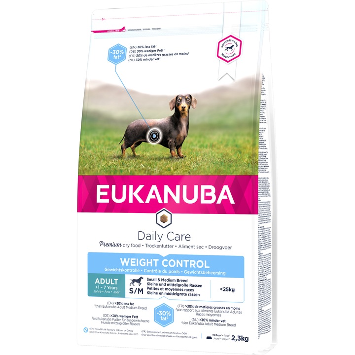 Hrana uscata pentru caini Eukanuba Adult Small & Medium Breed Weight Control, 2.3Kg