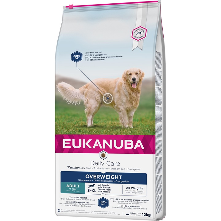 Hrana uscata pentru caini Eukanuba Adult Supraponderal sau Sterilizat, 12Kg