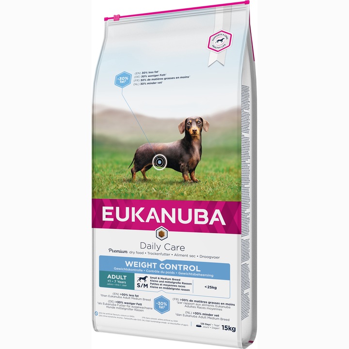 Hrana uscata pentru caini Eukanuba Adult Medium Breed Weight Control, 15Kg