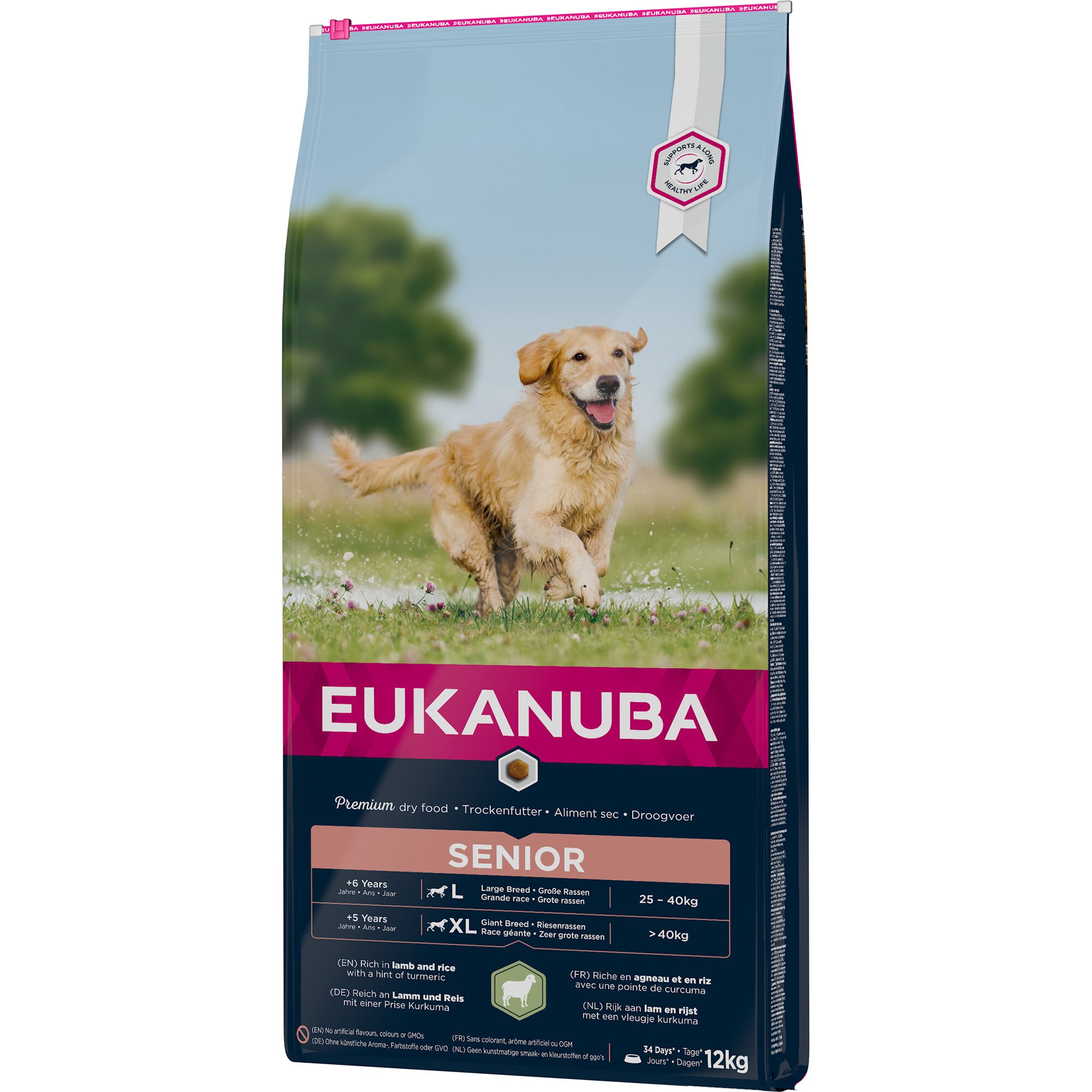 Hrana uscata pentru caini Eukanuba Senior Large & Giant Breed, Miel si Orez, 12Kg