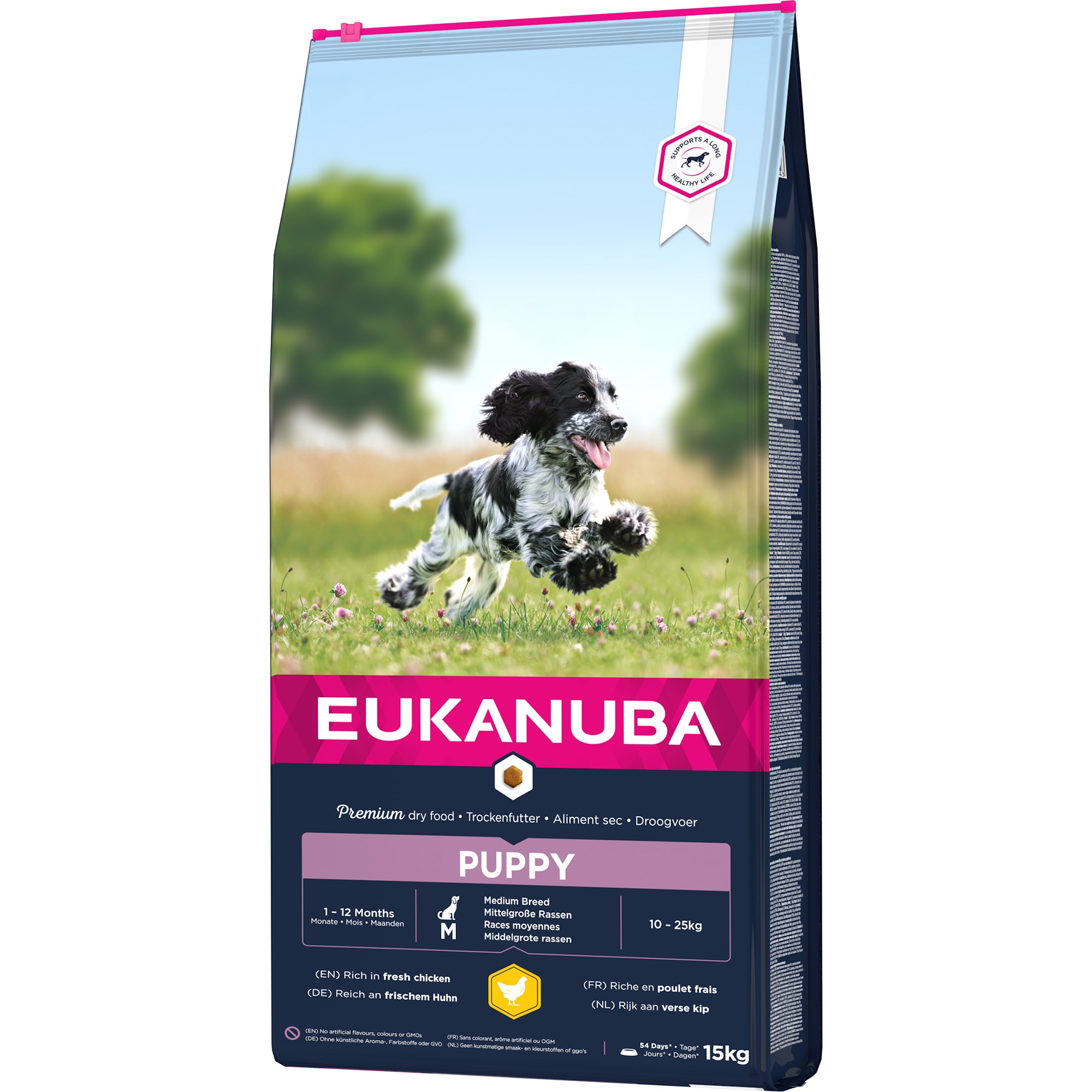 Hrana uscata pentru caini Eukanuba Puppy Medium Breed, Pui, 15Kg