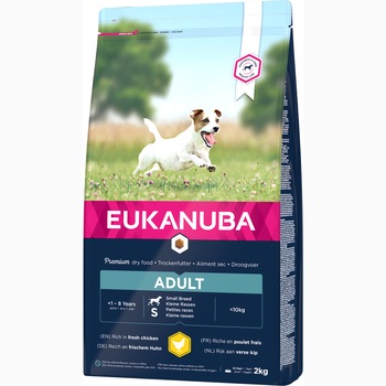 Hrana uscata pentru caini Eukanuba Adult Small Breed, Pui, 2Kg Hrana uscata pentru caini Eukanuba Adult Small Breed, Pui, 2Kg