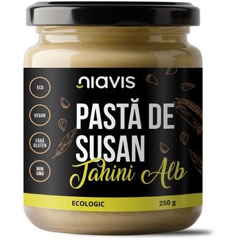 Pasta de susan Tahini Alb Niavis Eco, fara gluten, 250g Pasta de susan Tahini Alb Niavis Eco, fara gluten, 250g