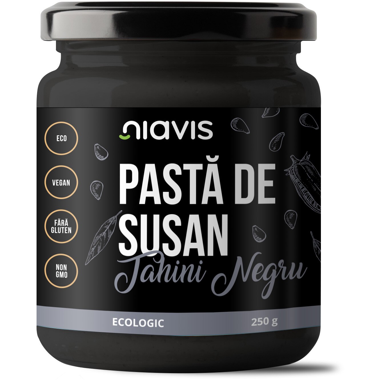 Pasta de susan Tahini Negru Niavis Eco, fara gluten, 250g