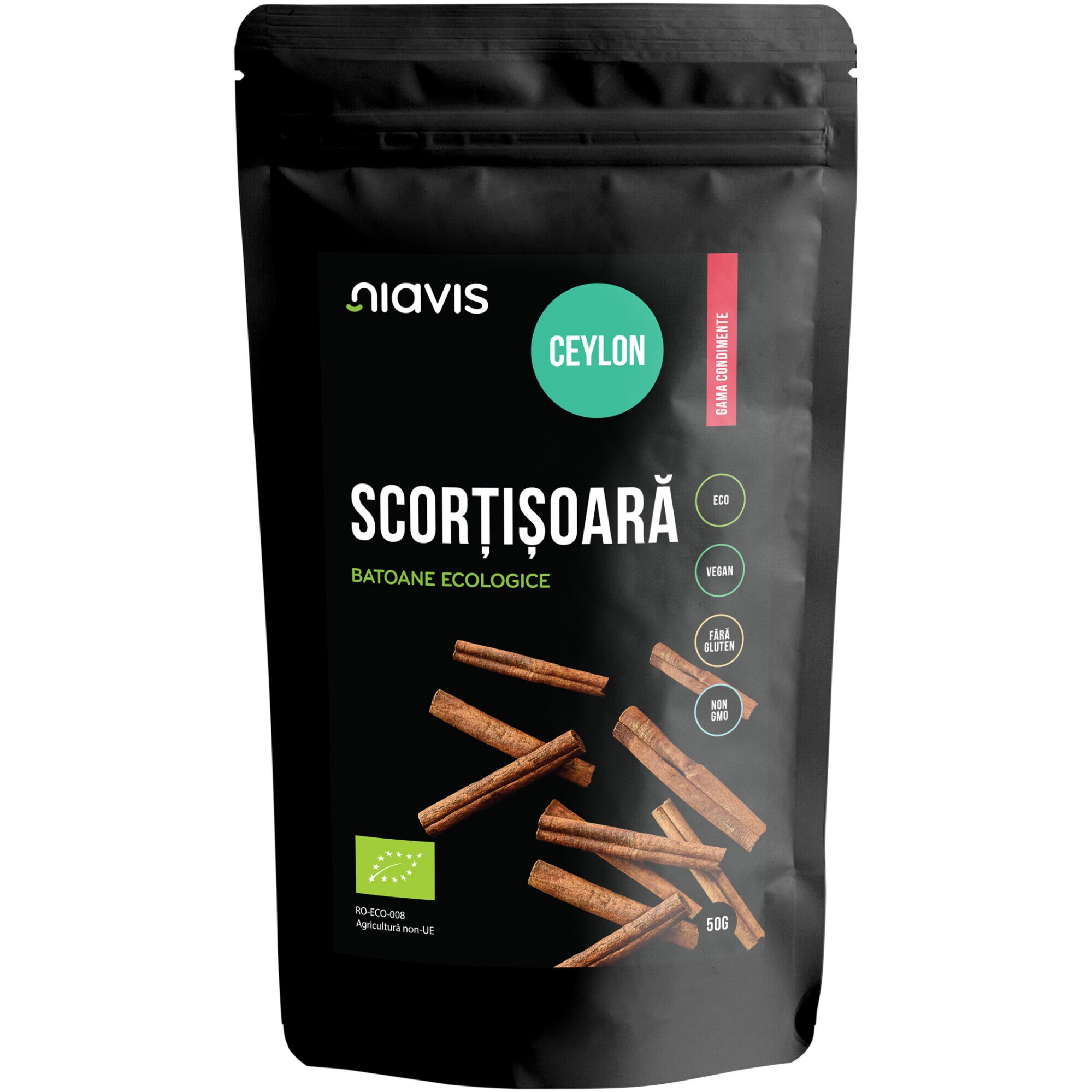 Scortisoara Ceylon batoane Niavis Eco, fara gluten, 50g