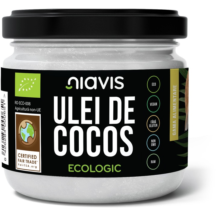 Ulei de cocos extra virgin Niavis Eco, fara gluten, 200g
