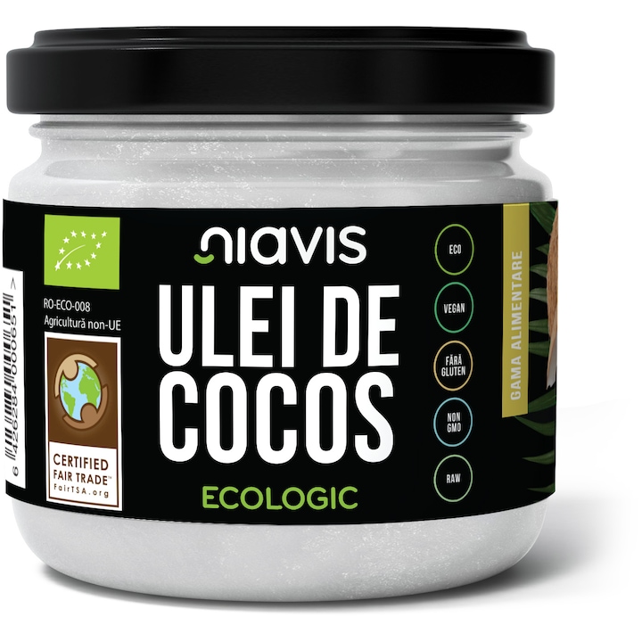 Ulei de cocos extra virgin Niavis Eco, fara gluten, 200g