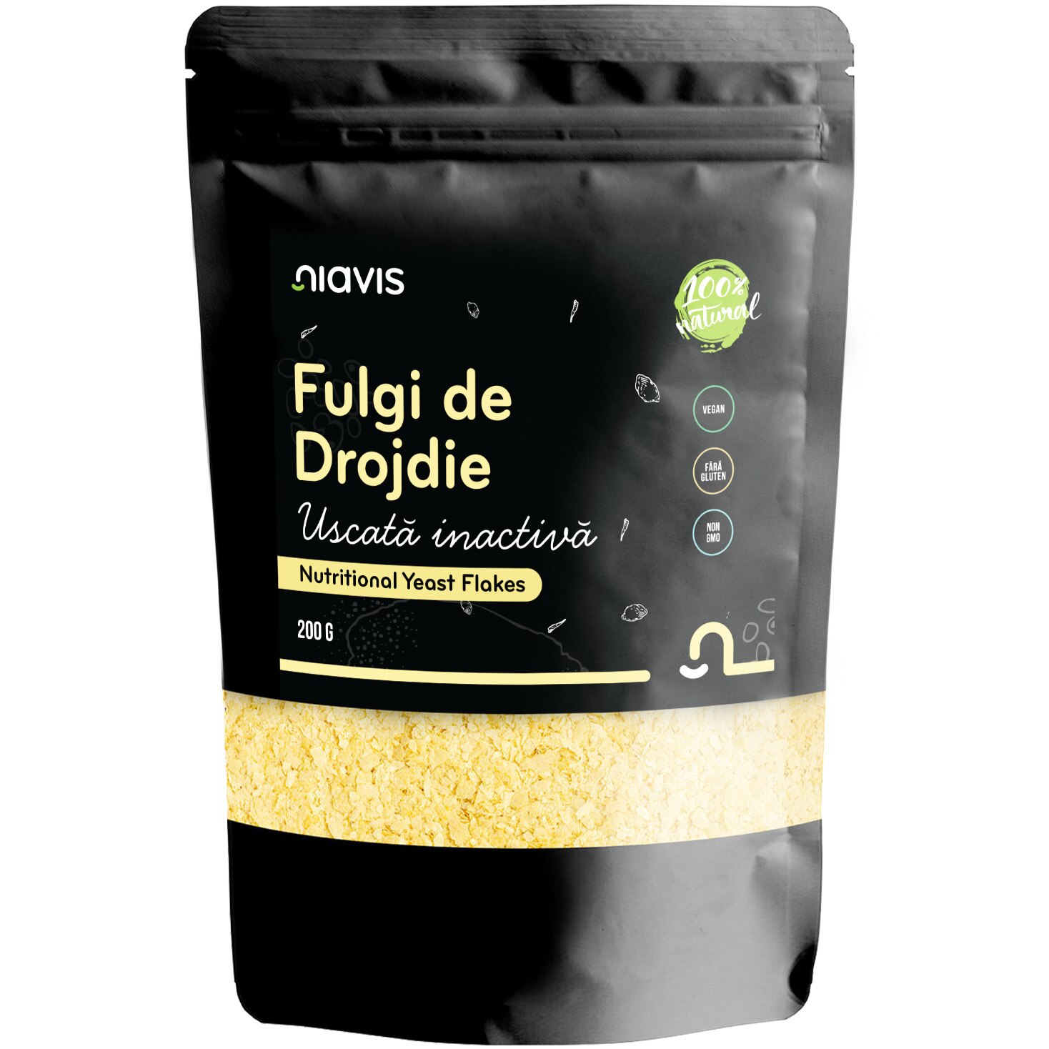 Fulgi de drojdie uscata inactiva Niavis, fara gluten, 200g