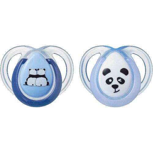 Suzete Tommee Tippee Ortodontice Anytime 0-6 Luni 2 Bucati, Urs Albastru