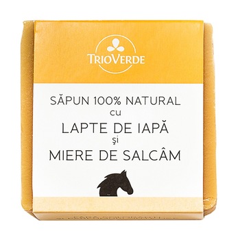 Sapun 100% natural cu Lapte de Iapa si Miere de Salcam Trio Verde, 110gr Sapun 100% natural cu Lapte de Iapa si Miere de Salcam Trio Verde, 110gr