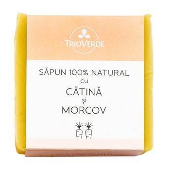 Sapun 100% natural cu Catina si Morcov Trio Verde, 110 gr Sapun 100% natural cu Catina si Morcov Trio Verde, 110 gr