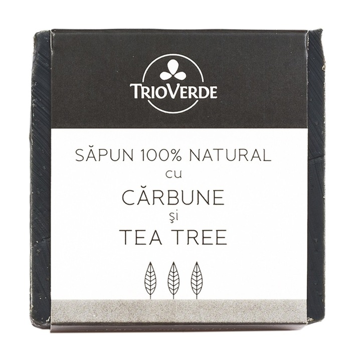 Sapun Bio cu Carbune si Tea Tree, 110gr, Trio Verde