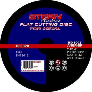 Set 5 discuri abrazive taiere metal Stern G23020, pentru polizor unghiular, 230 x 2.0 mm Set 5 discuri abrazive taiere metal Stern G23020, pentru polizor unghiular, 230 x 2.0 mm