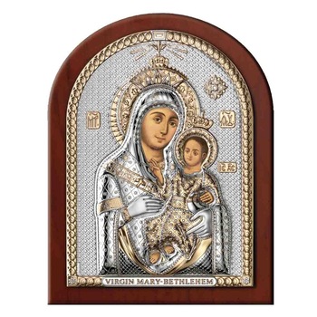 Icoana Maica Domnului de la Bethleem, ClassGifts, pe Foita de Argint 925 cu Aur 6x8.5cm Icoana Maica Domnului de la Bethleem, ClassGifts, pe Foita de Argint 925 cu Aur 6x8.5cm