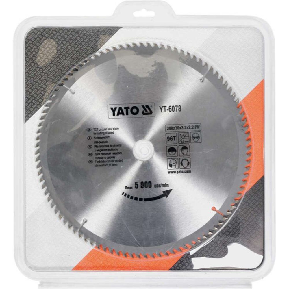 Карбиден диск за циркуляр Yato, за рязане на дърво, Ф 300 x 30, T 96 ...