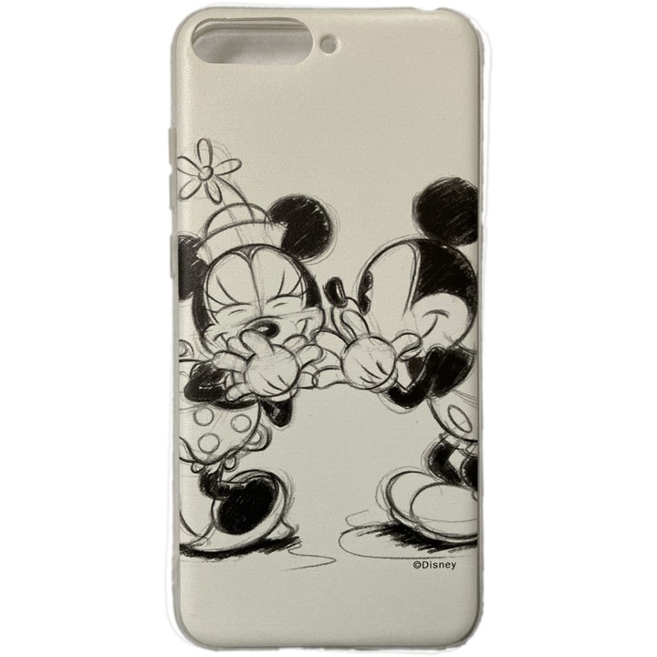 Предпазен гръб Disney Mickey and Minnie, 010, за Huawei Y6 (2018), Бял/Черен