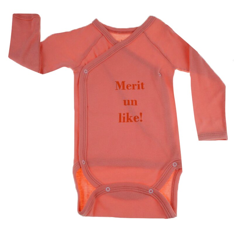 Body cu maneca lunga pentru fete Mini Bimbi BMBB4-C, Coral, 74 cm