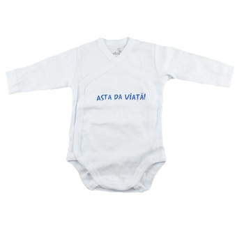 Body cu maneca lunga pentru bebelusi Pifou Model 10 ML M10-ML6-1, Alb, 66-70 cm Body cu maneca lunga pentru bebelusi Pifou Model 10 ML M10-ML6-1, Alb, 66-70 cm