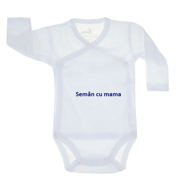 Body cu maneca lunga pentru copii Pifou Model 10 M10-A10-4, Alb Body cu maneca lunga pentru copii Pifou Model 10 M10-A10-4, Alb
