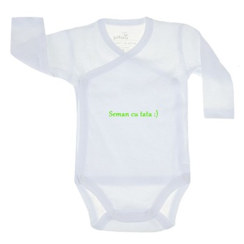 Body cu maneca lunga pentru copii Pifou Model 10 ML M10ML2-A2, Alb, 54-58 cm Body cu maneca lunga pentru copii Pifou Model 10 ML M10ML2-A2, Alb, 54-58 cm