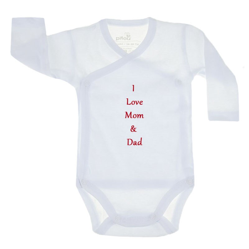 Body cu maneca lunga pentru copii Pifou Model 10 MS M10-ML4-1, Alb, 54-58 cm