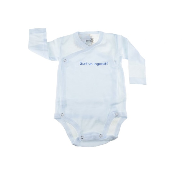 Body cu maneca lunga pentru copii Pifou Model 10 ML M10ML13-A, Alb