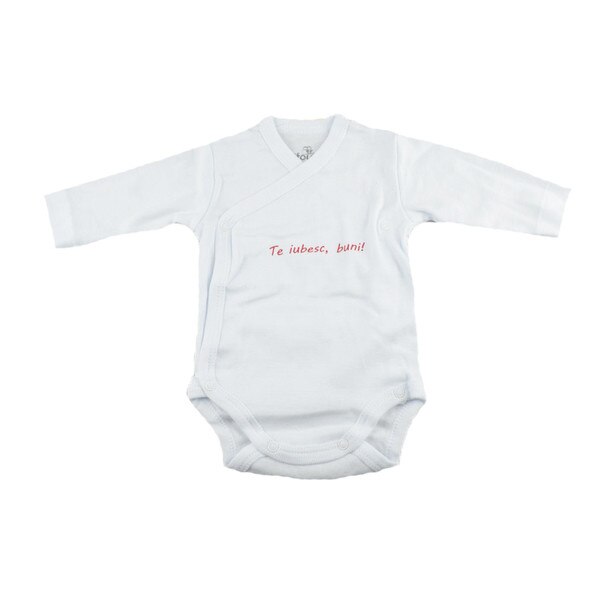 Body cu maneca lunga pentru fete Pifou Model 10 ML M10-ML8, Alb 50 cm