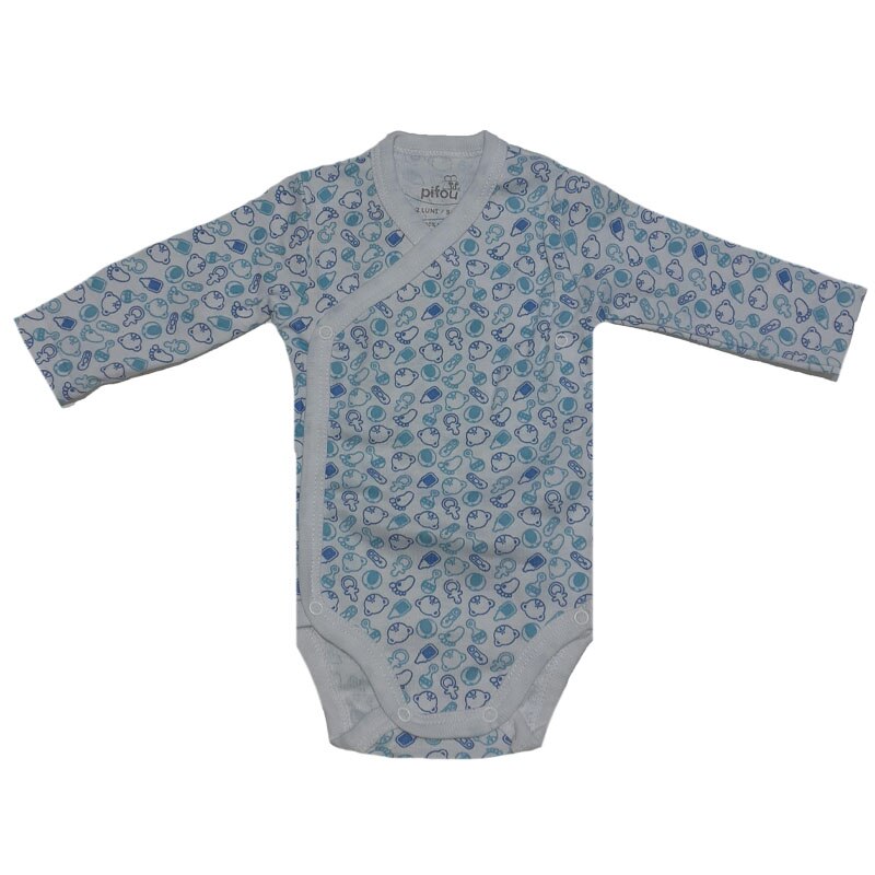 Body cu maneca lunga pentru baieti Pifou Model 10 M10-A18-1, Verde, 54-58 cm