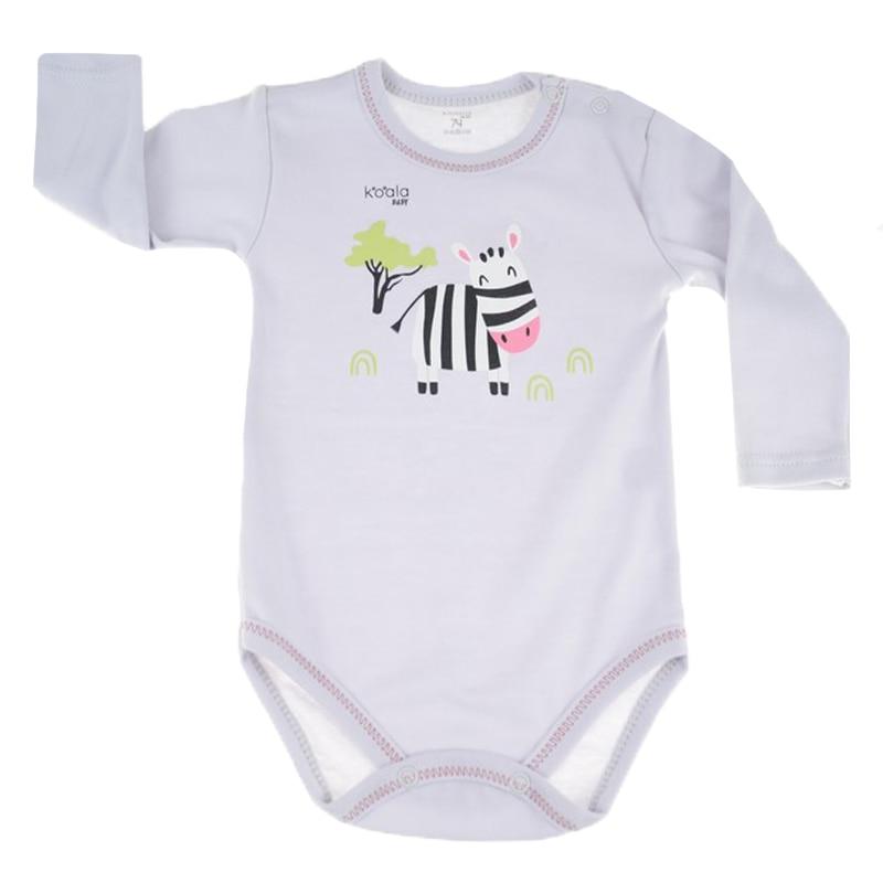 Body cu maneca lunga pentru copii Koala Happy Baby 07-499G1, Gri 74 cm