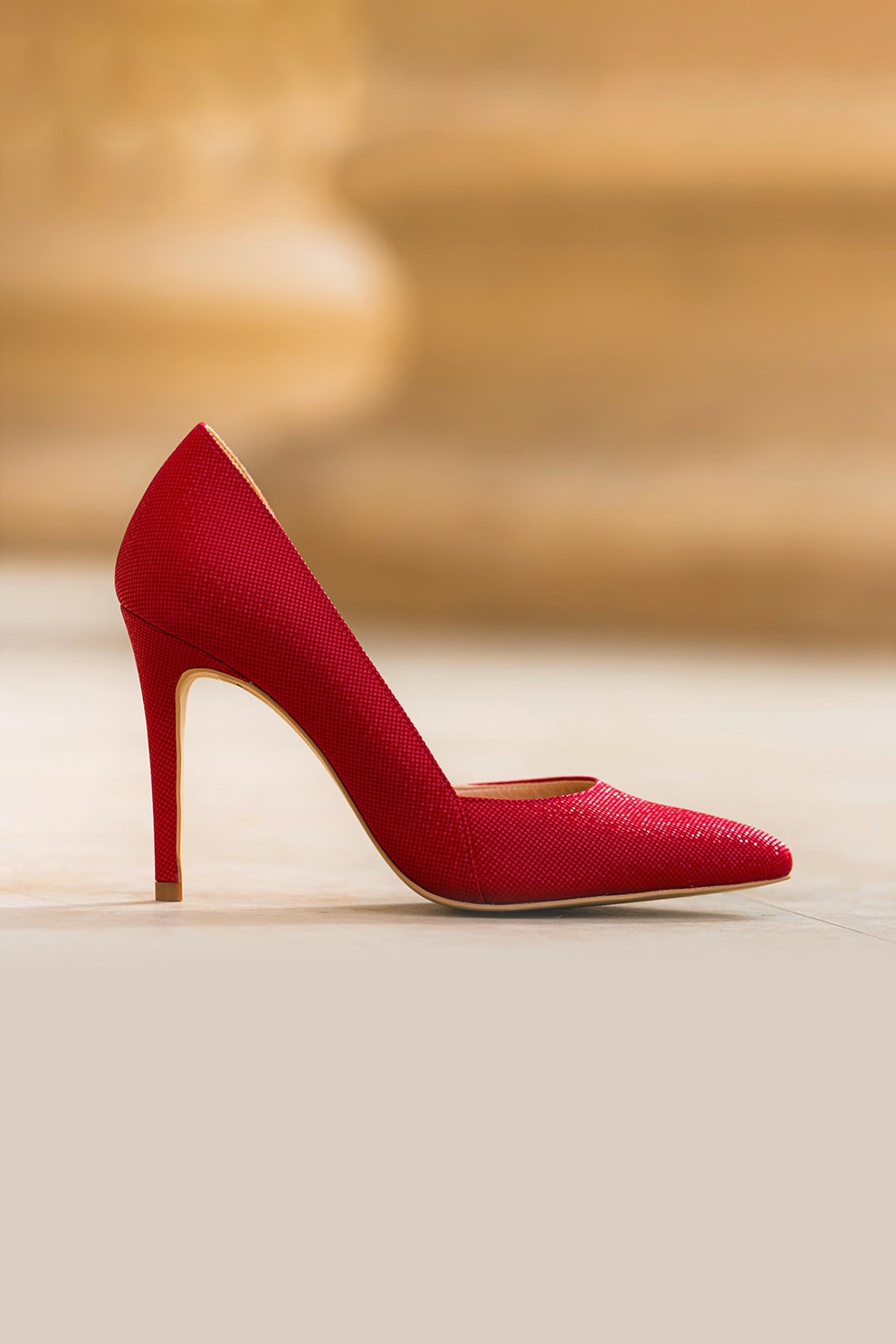 CONDUR by alexandru, Pantofi stiletto de piele cu varf ascutit Aime, Rosu, 36