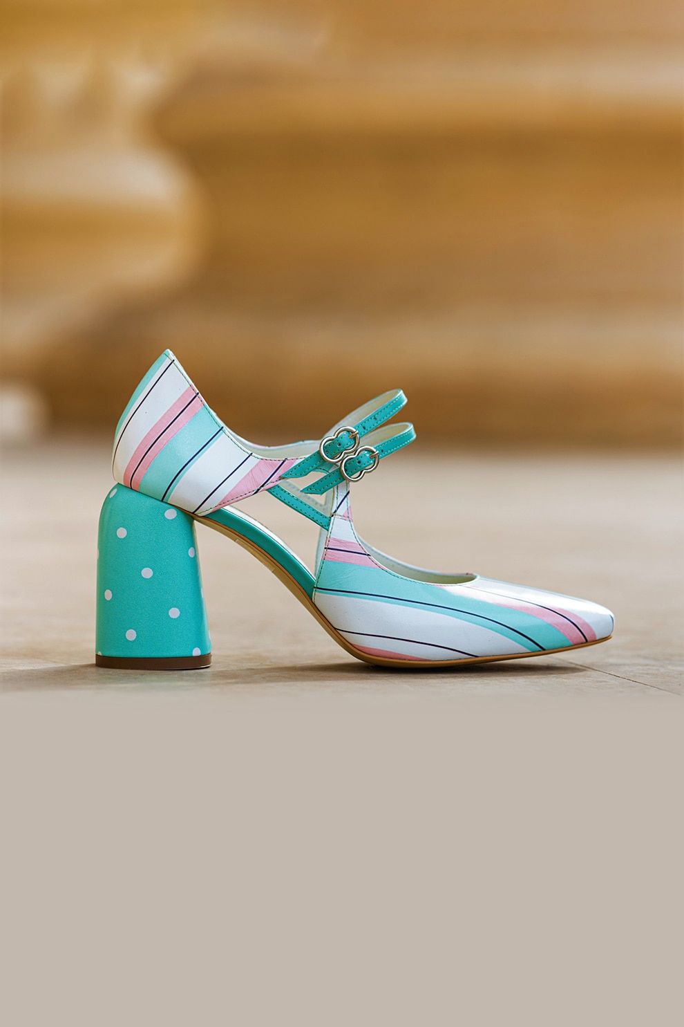 CONDUR by alexandru, Pantofi de piele lacuita cu toc masiv Fantasy