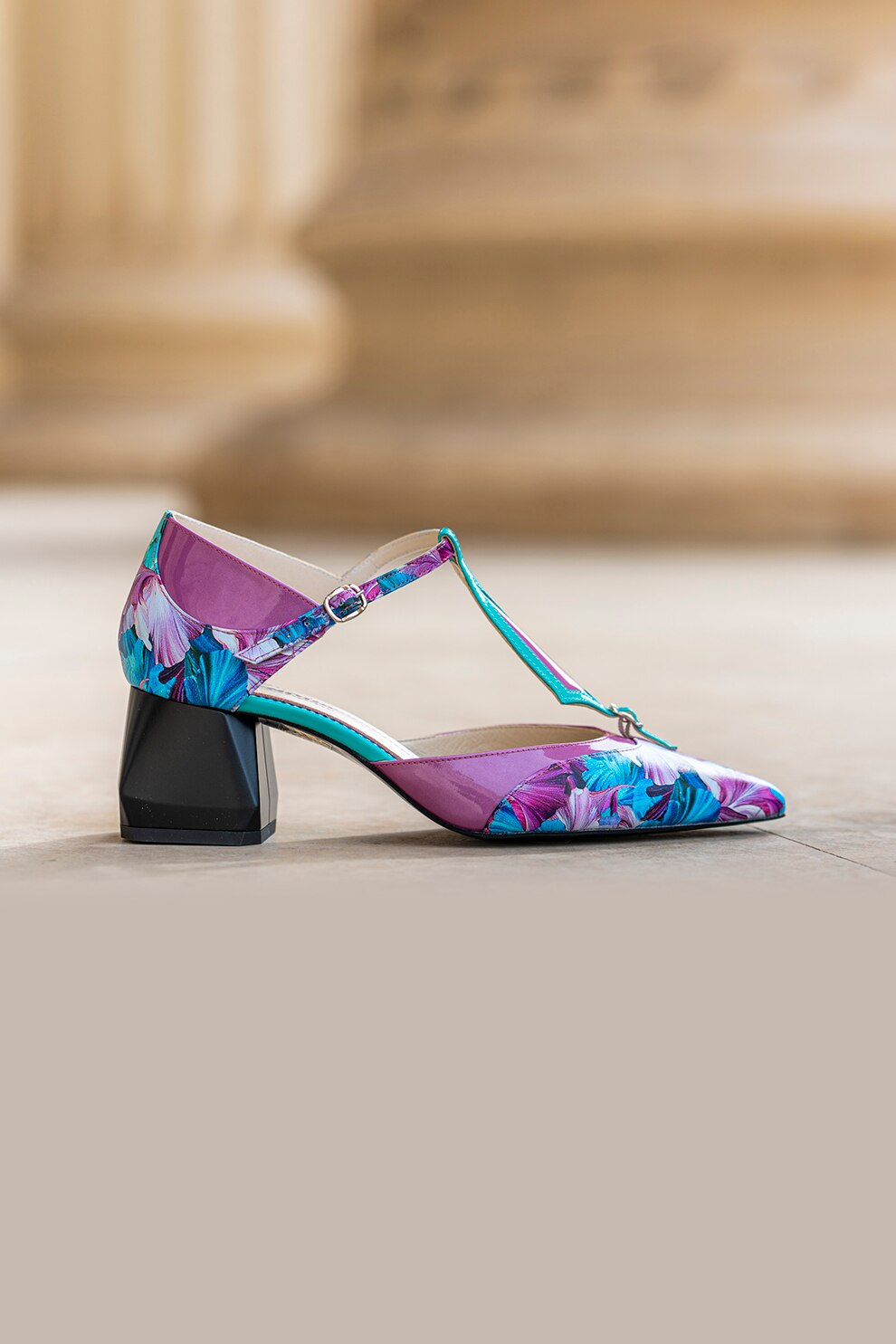 CONDUR by alexandru, Pantofi de piele cu imprimeu floral Rania