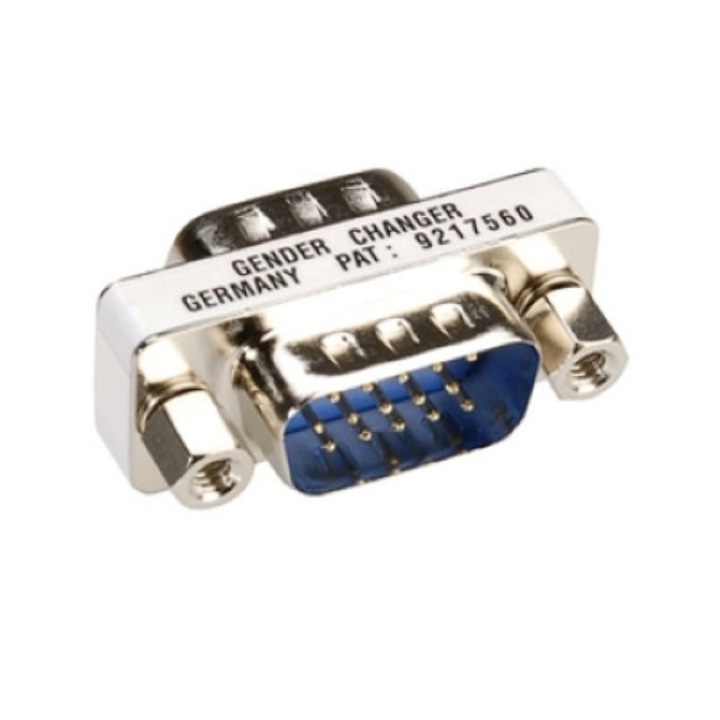 Roline SS000125 adapter, VGA-ról DB15-re, dugaszoló csatlakozóra, DB15 M/M adapter-váltó
