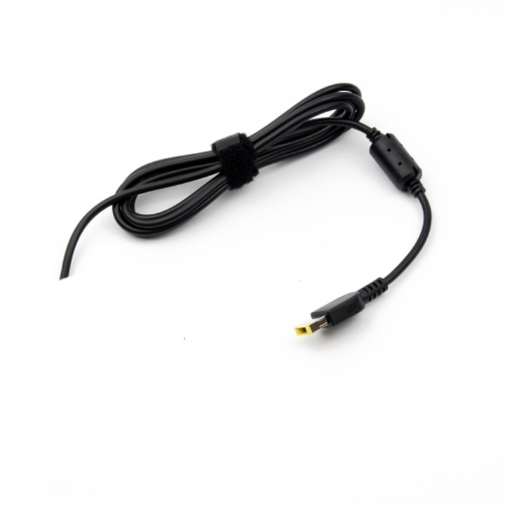 Tápkábel Lenovo SQR SS000120, Laptophoz, Fekete, Derékszögű aljzat, Csak az adapter kábele a laptophoz