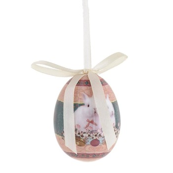 Set 12 oua decor plastic Bunnies 4 cm x 6 cm multicolor Set 12 oua decor plastic Bunnies 4 cm x 6 cm multicolor